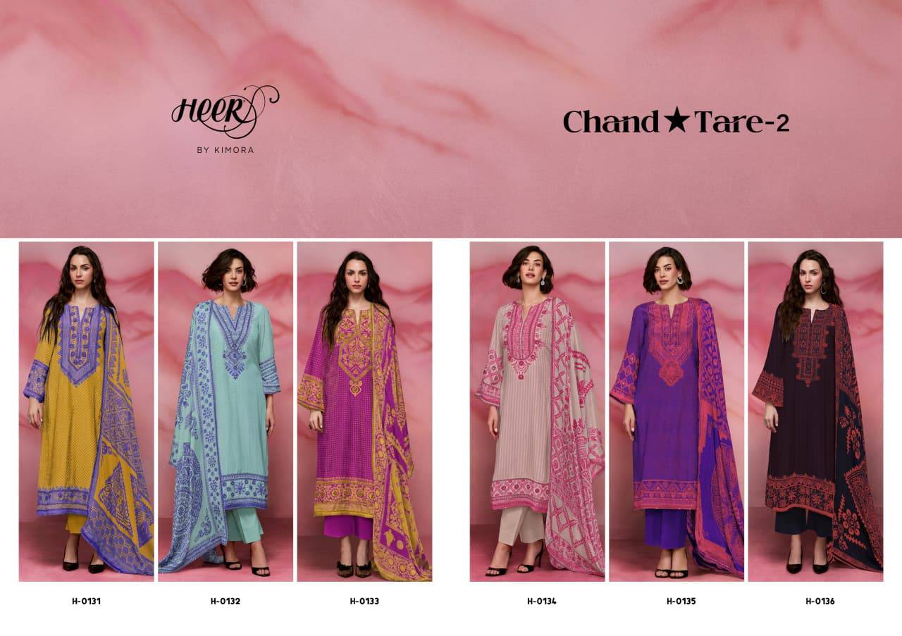 CHAND TARE VOL 2 By Kimora suit 0131 To 0136 Series Stylish Beautiful Colourful Muslin Dresses At Wholesale Price